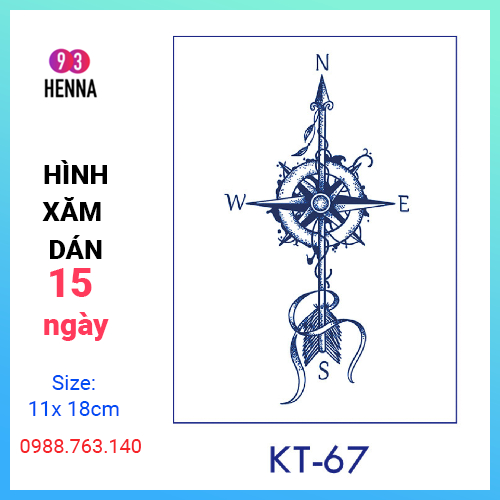 Hình Xăm Tạm Thời 15 Ngày Không Thấm Nước Mồ Hôi MÃ KT67