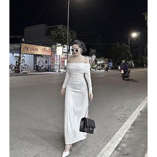 (HOẢ TỐC)Maxi bẹt vai kèm ảnh thật