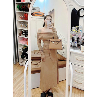 (HOẢ TỐC)Maxi bẹt vai kèm ảnh thật