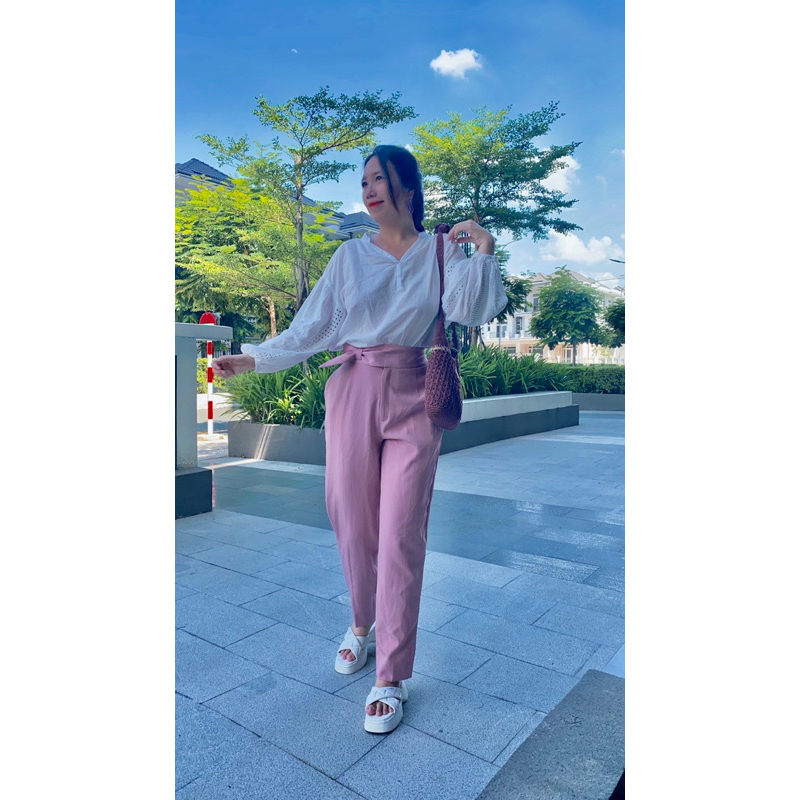 Áo xô trắng tay phồng