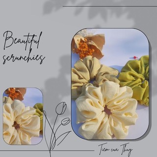 Cột tóc vải scrunchies vải siêu to, siêu bồng bềnh