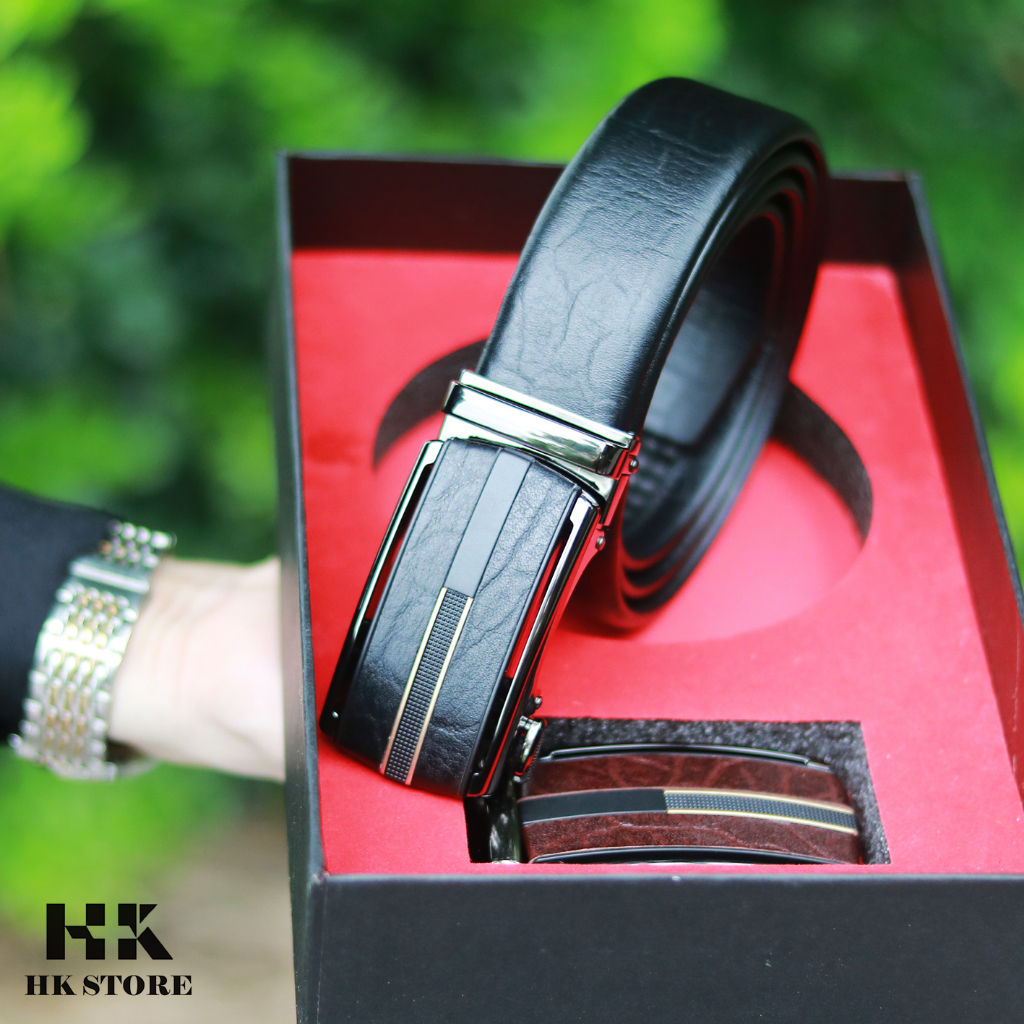 Dây thắt lưng nam da voi cao cấp - full box - hàng chính hãng HK.STORE - sang trọng đẳng cấp.