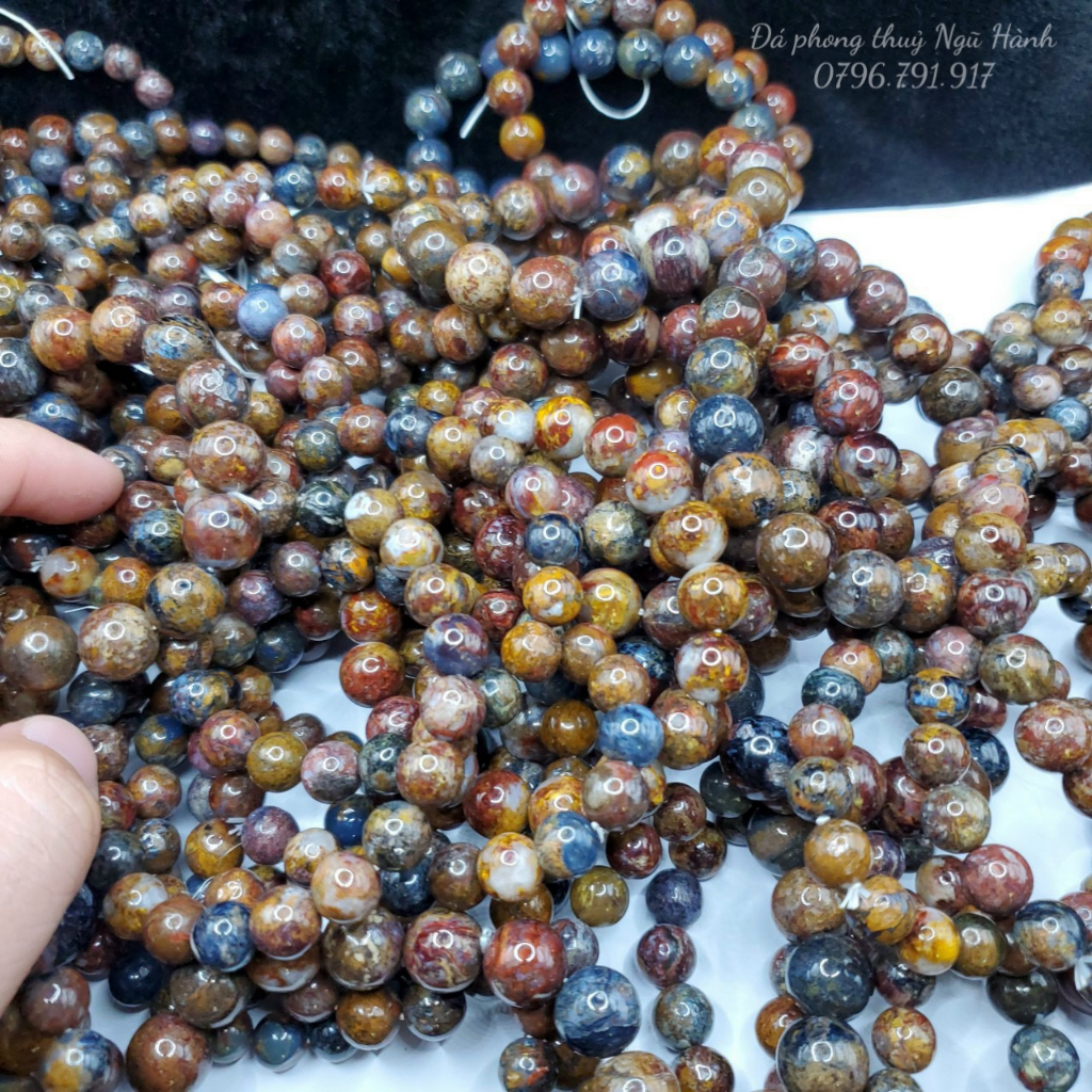 Vòng tay đá giông bão đa sắc, vân đẹp tự nhiên - có kiểm định