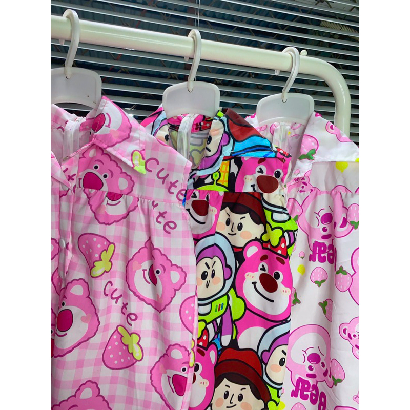 Jum áo liền quần cho gấu dâu cho bé