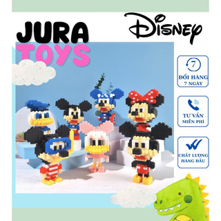 Đồ chơi lắp ráp mô hình 3D lắp ráp hoạt hình Chuột Mickey & Donald , mô hình hoạt hình Ô tô vui nhộn - Size 15cm