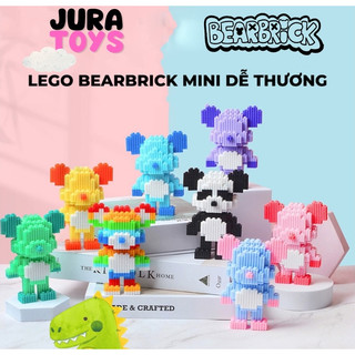 Đồ chơi lắp ráp mô hình 3D lắp ráp Gấu bạo lực Bearbrick lắp ráp xếp hình bear brick mini 3D dễ thương - Size 12cm