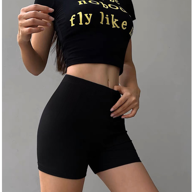 Quần legging đùi ngắn nữ Luala, quần ngắn mặc trong váy, tập gym, chất thun dày dặn màu đen phong cách Hàn Quốc Freesize