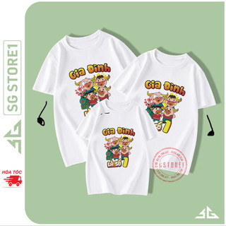 Áo thun gia đình là số 1 màu trắng thun cotton mềm mịn đủ size bé trai gái SGY228 | SGSTORE1
