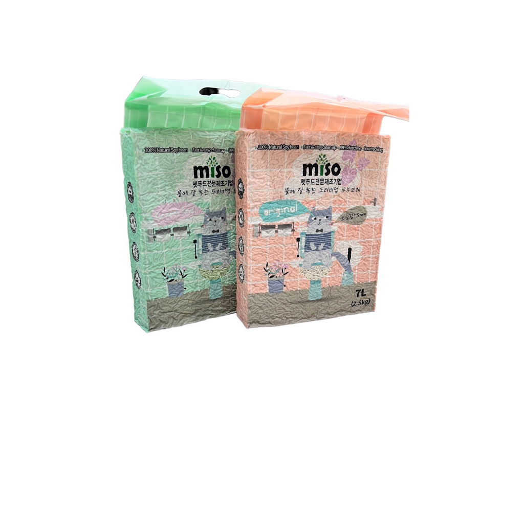 Cát Đậu Nành Miso 7L Nặng 2.5kg, Cát Vệ Sinh Cho Mèo Miso Sản Xuất Công Nghệ Hàn Quốc - Kún Miu Pet Shop