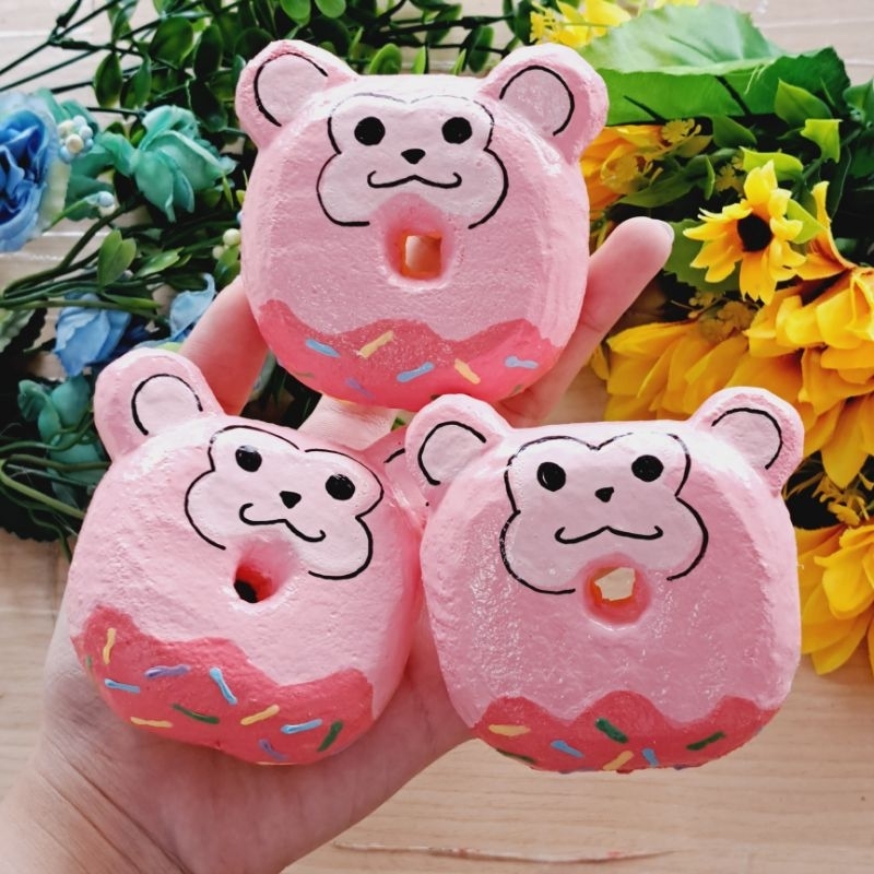 Squishy handmade DONUT KHỈ HỒNG đáng yêu