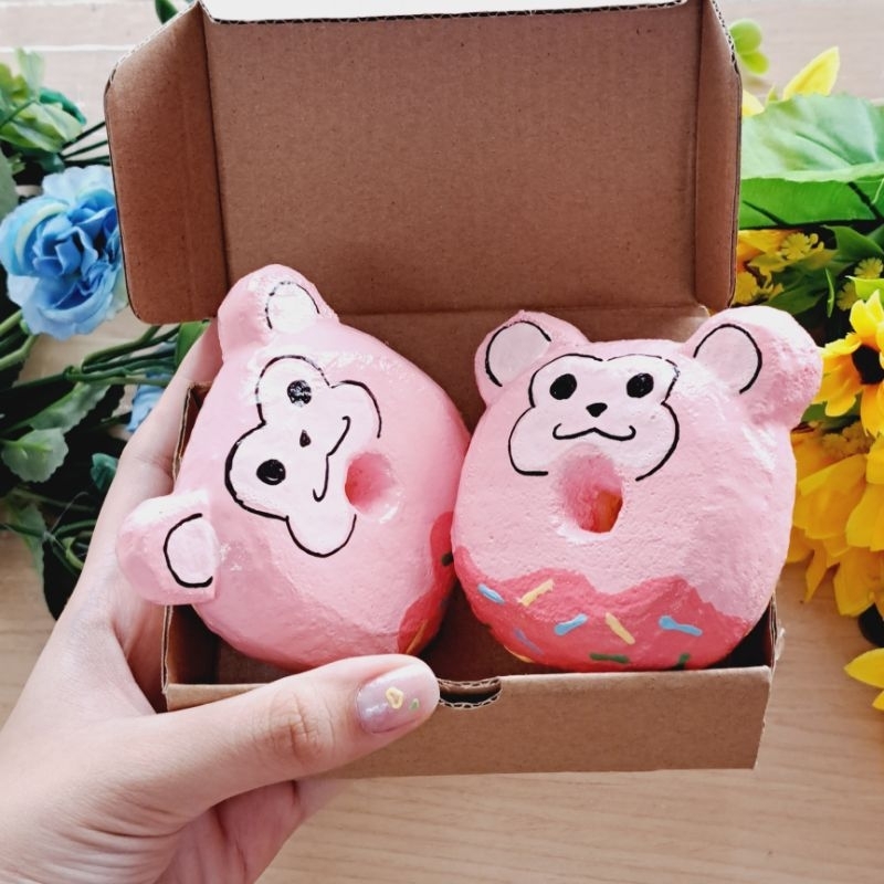 Squishy handmade DONUT KHỈ HỒNG đáng yêu