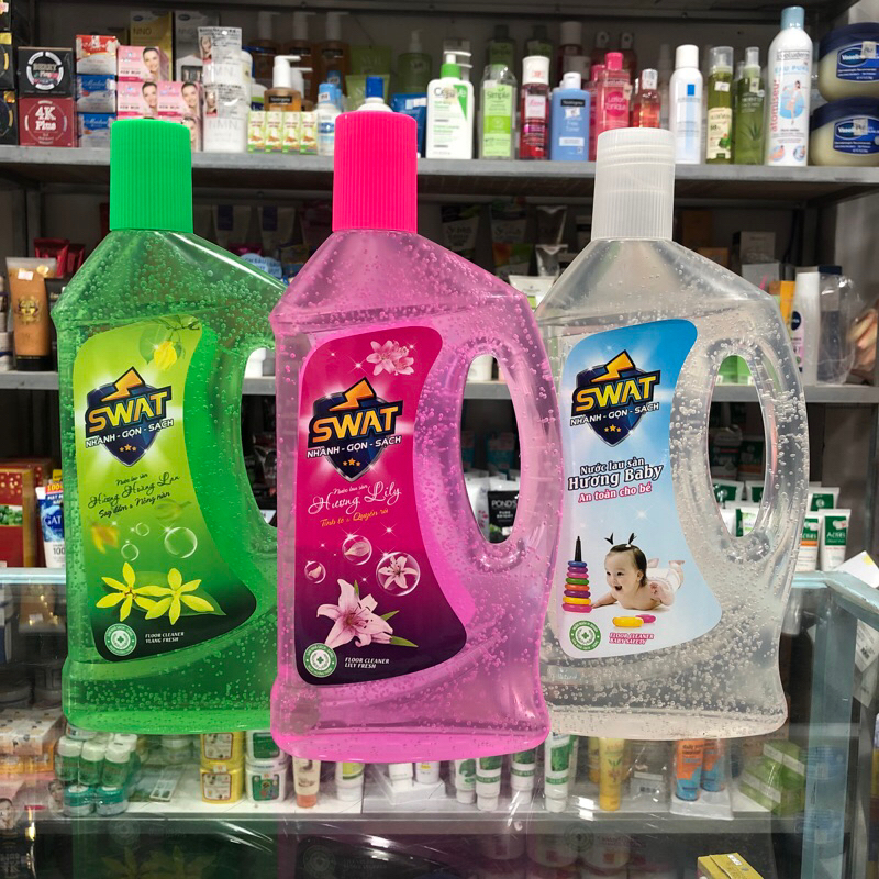 Nước Lau Sàn SWAT giữ sàn nhà kháng khuẩn sạch bóng với nhiều mùi hương dễ chịu