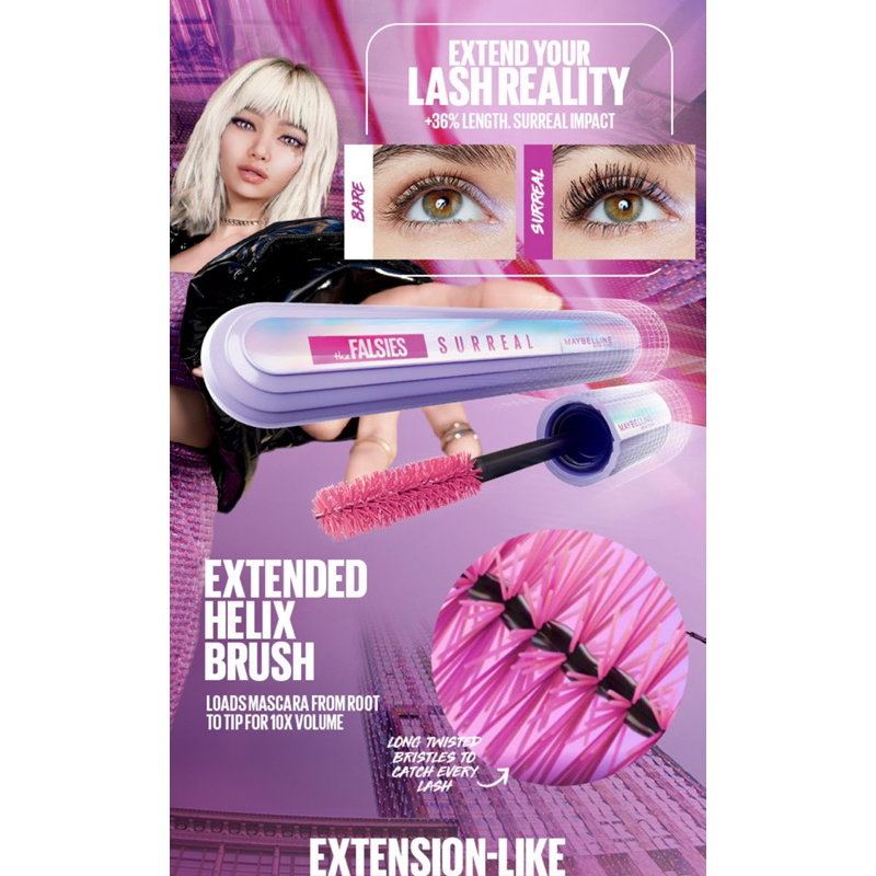 Mascara Maybelline New York the FALSIES SURREAL Extensions giúp dài mi