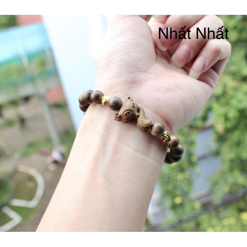 Vòng tay trầm hương lắc tay hàng chuẩn Mix Hồ Ly