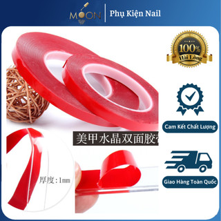 Băng keo đỏ nail, cuộn lớn keo đỏ 2 mặt dán mẫu móng, dùng trong nailbox⭐️moon.phukiennail