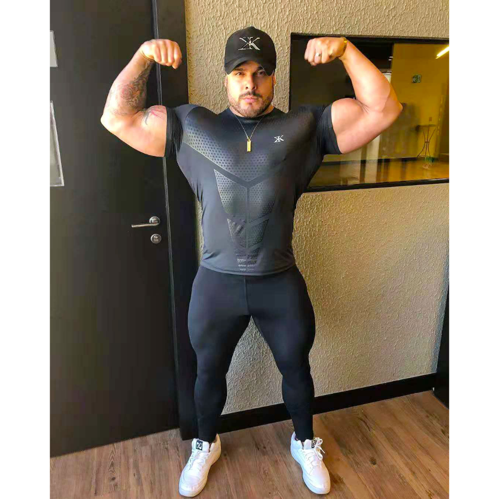 Áo tập gym nam ngắn body, áo thể thao nam tập gym, vải co giãn 4 chiều thoáng mát, thấm hút mồ hôi QV-I11