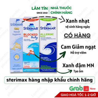 Xịt Mũi Cá Heo Sterimar Baby xịt vệ sinh hàng ngày,  Xịt muối biển Pháp Hàng nhập khẩu chính hãng