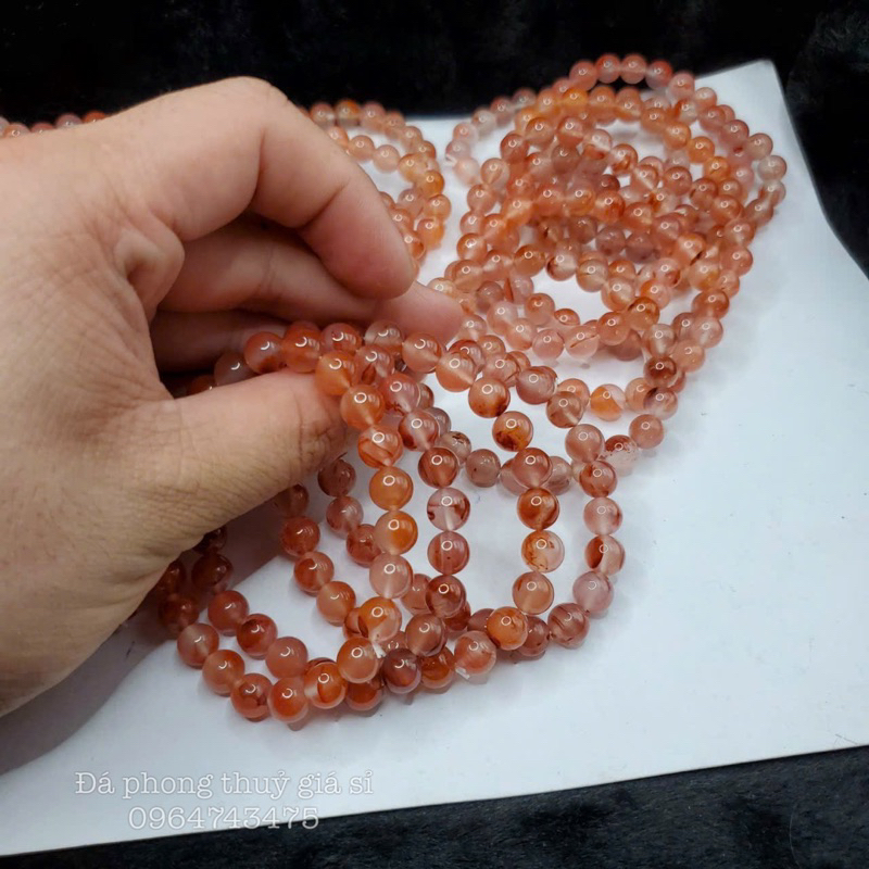 Vòng tay lắc tay đá mã não Nam Hồng siêu đẹp mịn kích thước 8-8.7li tặng kèm hộp gấm khi mua