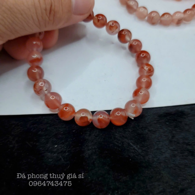 Vòng tay lắc tay đá mã não Nam Hồng siêu đẹp mịn kích thước 8-8.7li tặng kèm hộp gấm khi mua