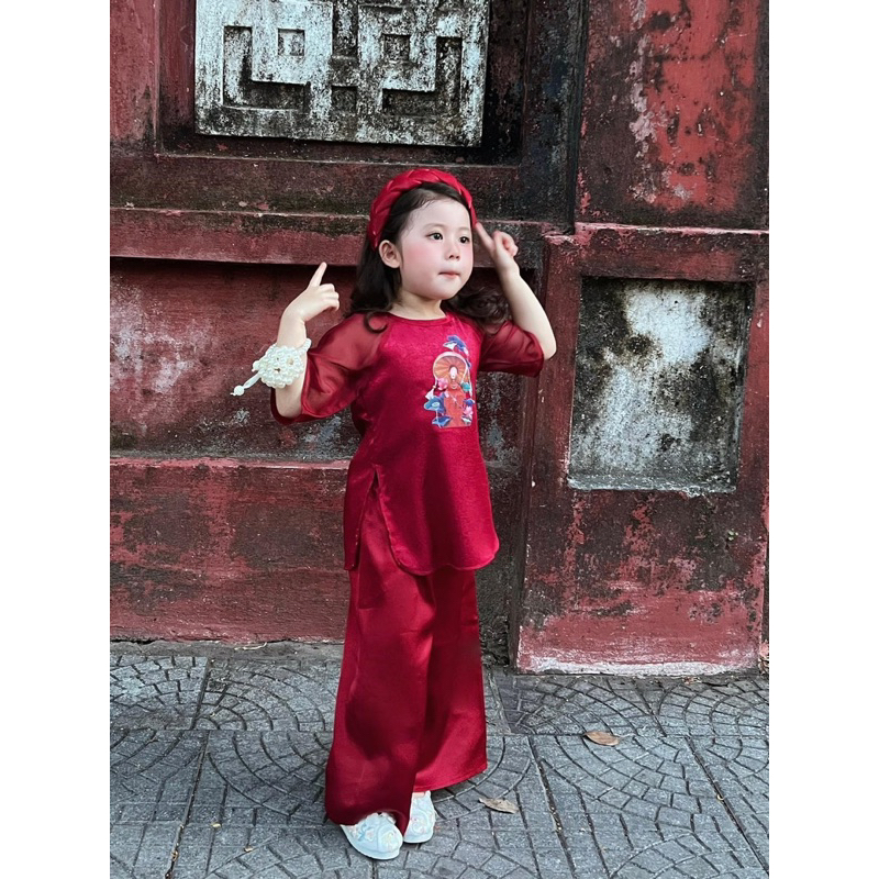 Bộ quần áo bà ba Bạch Liên 3 màu cho bé gái diện trung thu 8-30kg