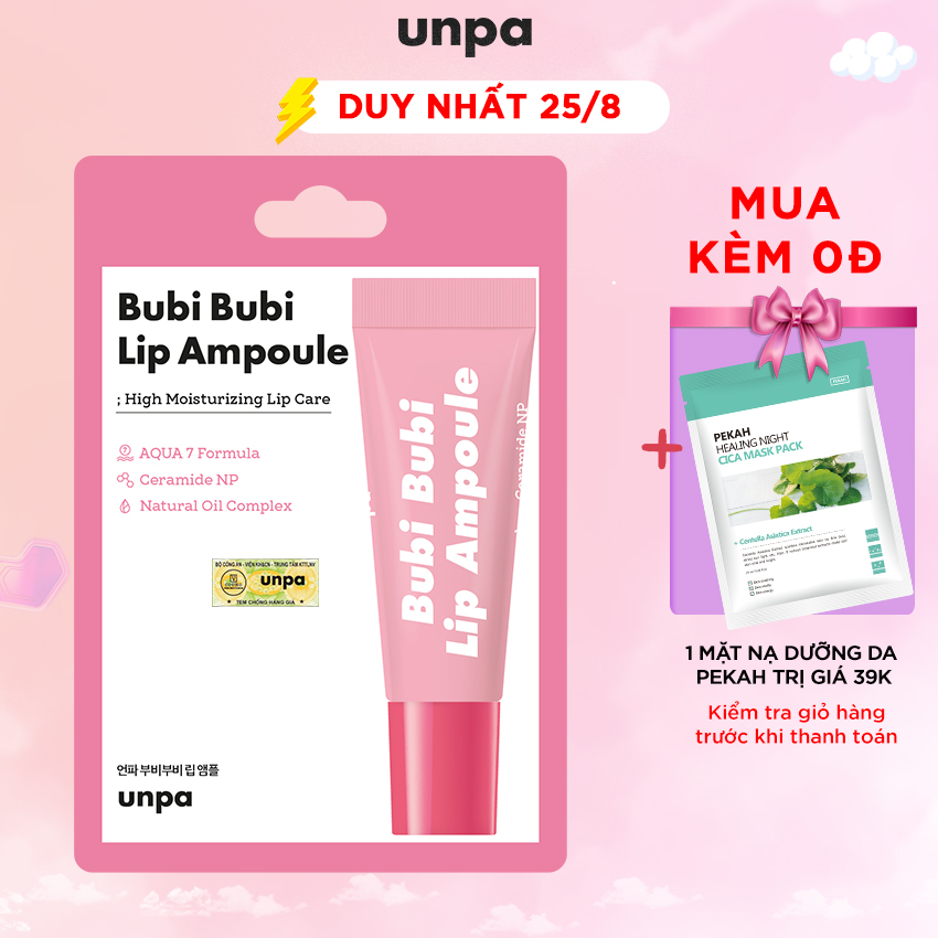 Tinh chất dưỡng môi Bubi Bubi dưỡng ẩm căng mọng Unpa Bubi Bubi Lip Ampoule 10g Unpa Official Store