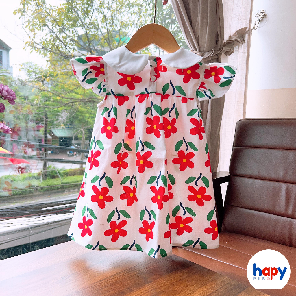 Váy bé gái HAPYKIDS chất thô mềm mát,váy cho bé từ 0-6 tuổi TD.23.07