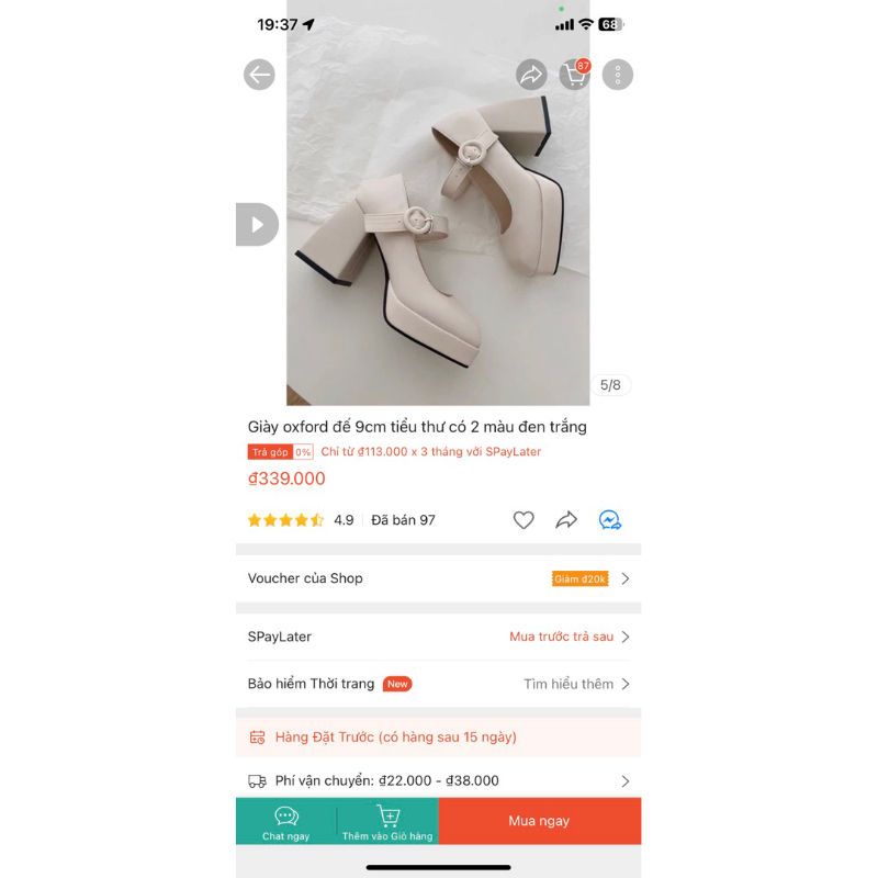 Pass giày đế cao