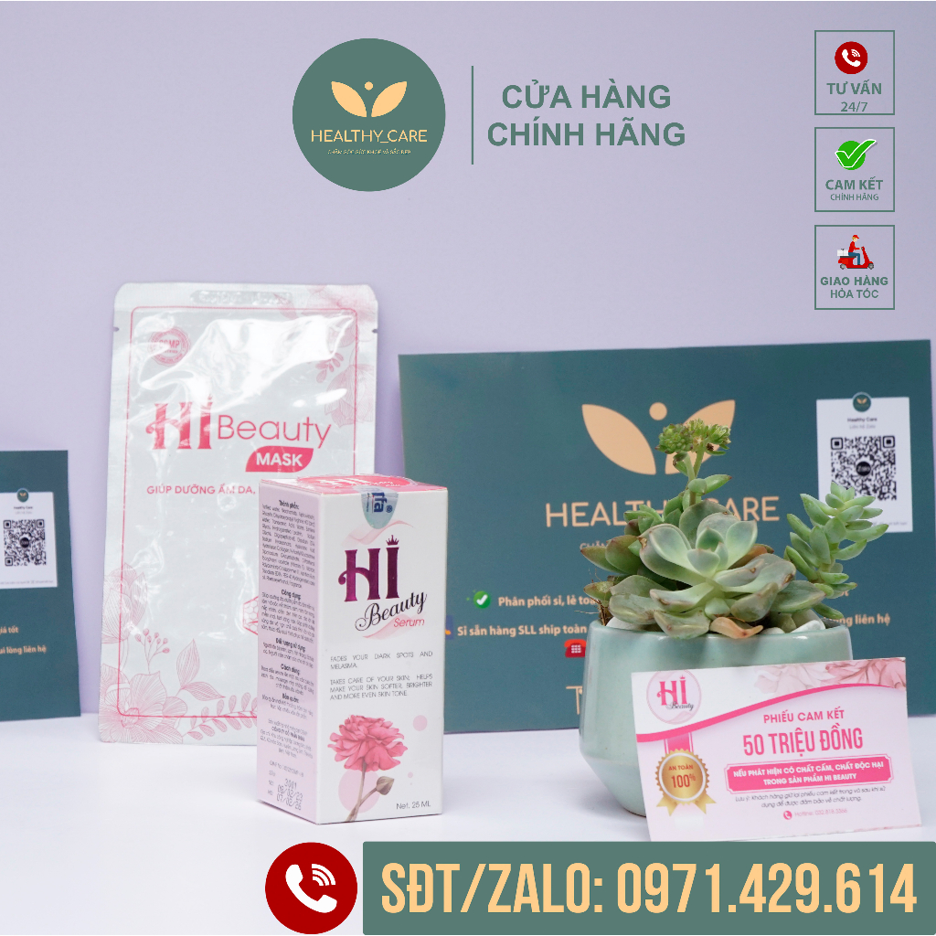 (Cam Kết Chính Hãng) Serum- Hi Beauty Trắng Da, Sạch Nám Tặng Mask Hi beauty Lọ 25ml