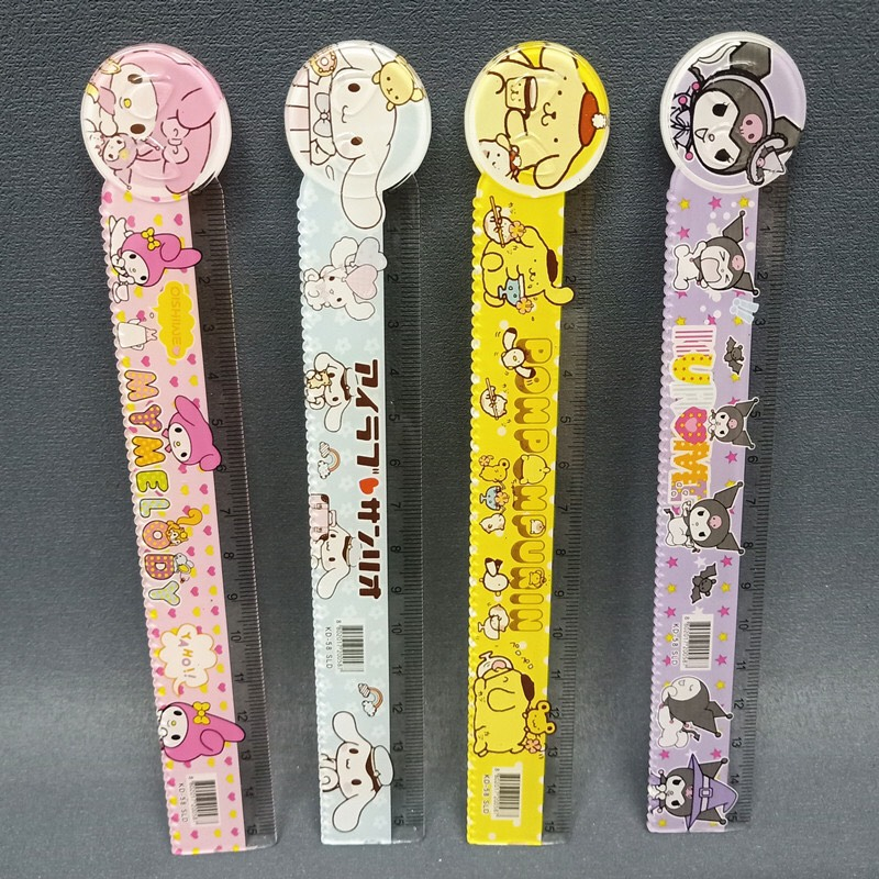 Thước kẻ trong suốt bằng nhựa dài 15cm nhiều hình nhân vật cute dễ thương