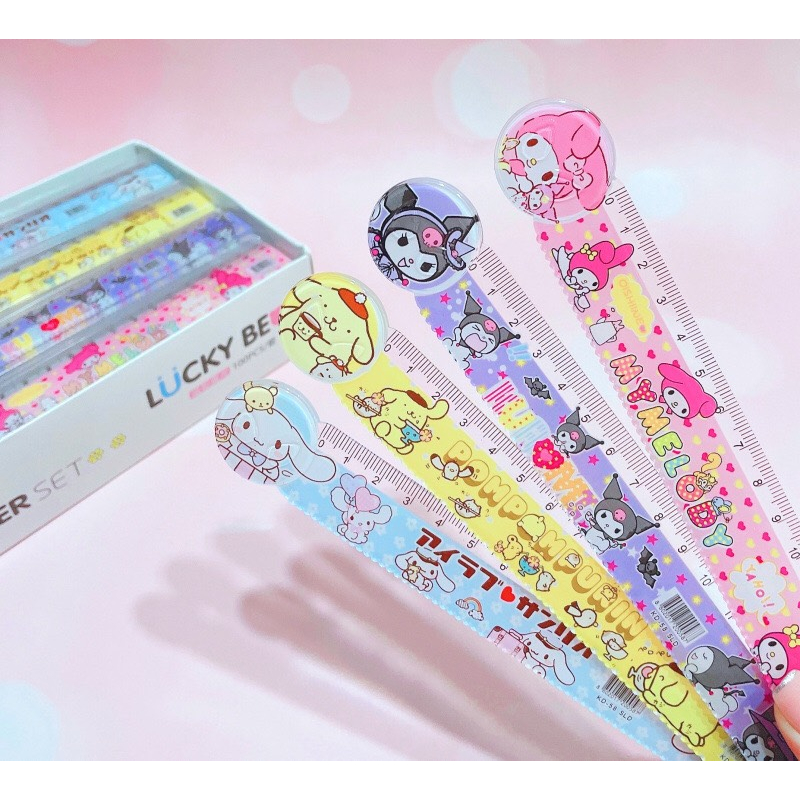 Thước kẻ trong suốt bằng nhựa dài 15cm nhiều hình nhân vật cute dễ thương