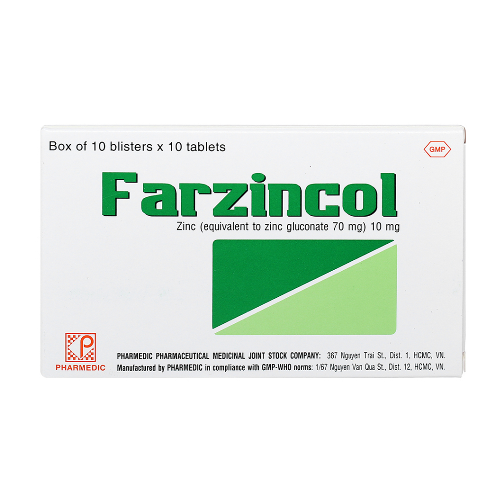 Siro/Viên uống Farzincol 10mg Bổ Sung Kẽm