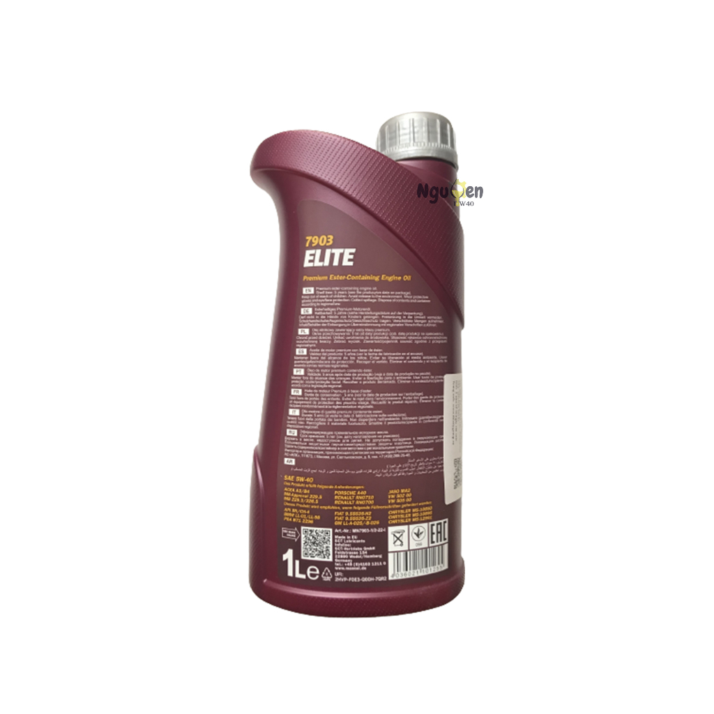 Mannol Elite 5w40 1L nhớt tổng hợp công nghệ ester