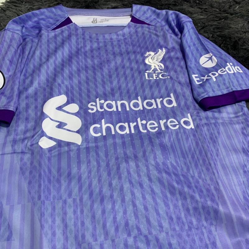 Quần áo bóng đá LIVERPOOL bản sân khách màu tím vải mè cao cấp mùa giải 2023-2024