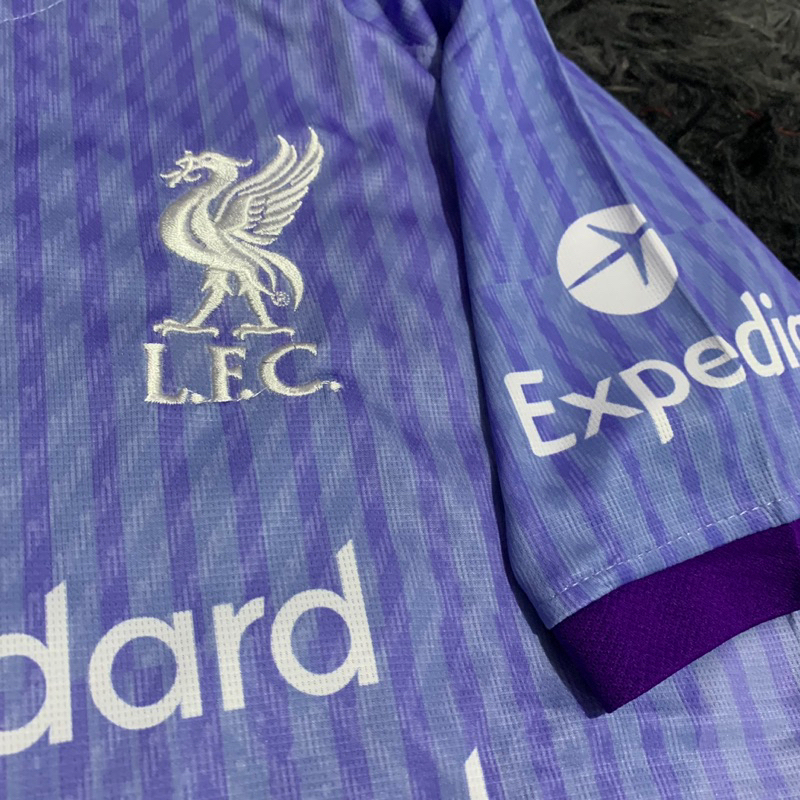 Quần áo bóng đá LIVERPOOL bản sân khách màu tím vải mè cao cấp mùa giải 2023-2024