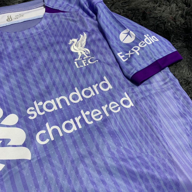 Quần áo bóng đá LIVERPOOL bản sân khách màu tím vải mè cao cấp mùa giải 2023-2024