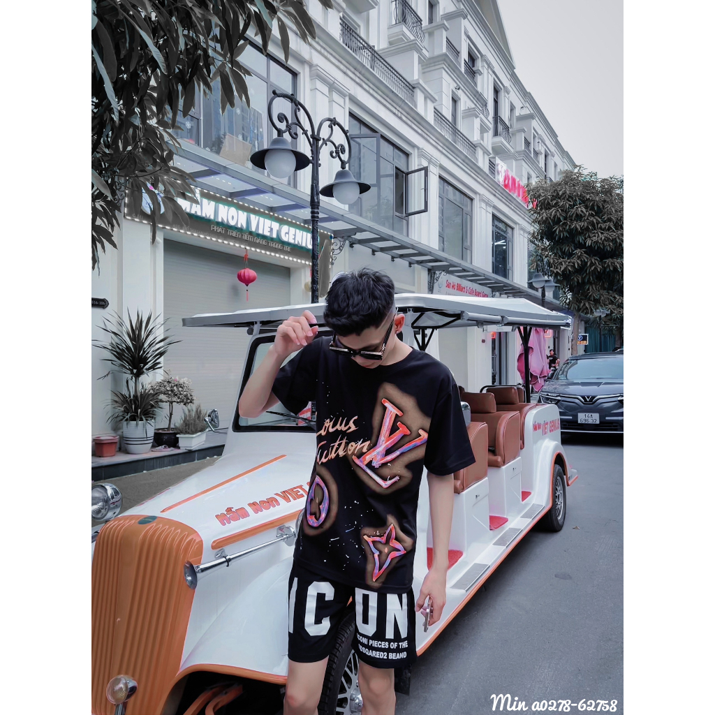 Áo LV loang Ngang Ngực - Áo phông Eo Vì Nữ cao cấp vân nổi mẫu hót 2023