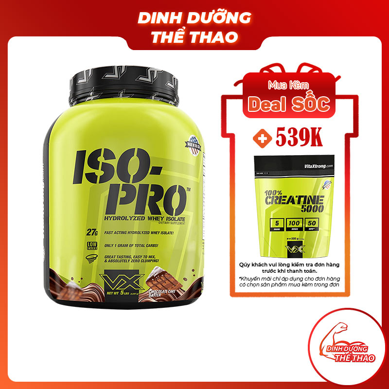 Sữa Tăng Cơ 100% Hydrolyzed Whey Vitaxtrong Iso Pro 5lbs (2.3kg) Chính Hãng