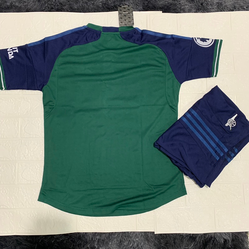 Quần áo bóng đá ARSENAL bản sân khách màu xanh rêu vải mè cao cấp mùa giải 2023-2024