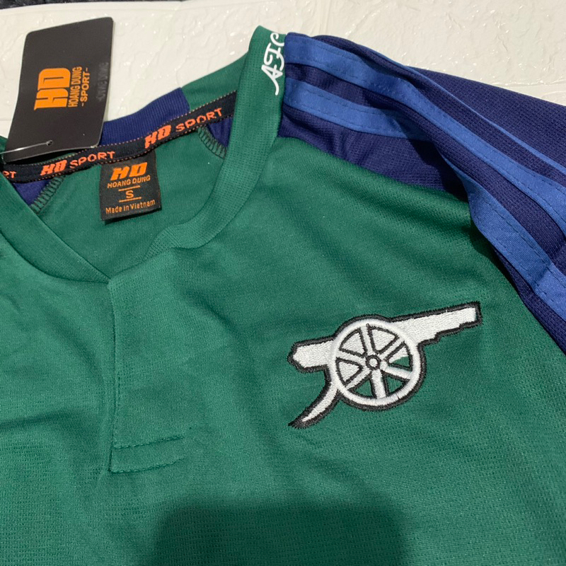 Quần áo bóng đá ARSENAL bản sân khách màu xanh rêu vải mè cao cấp mùa giải 2023-2024