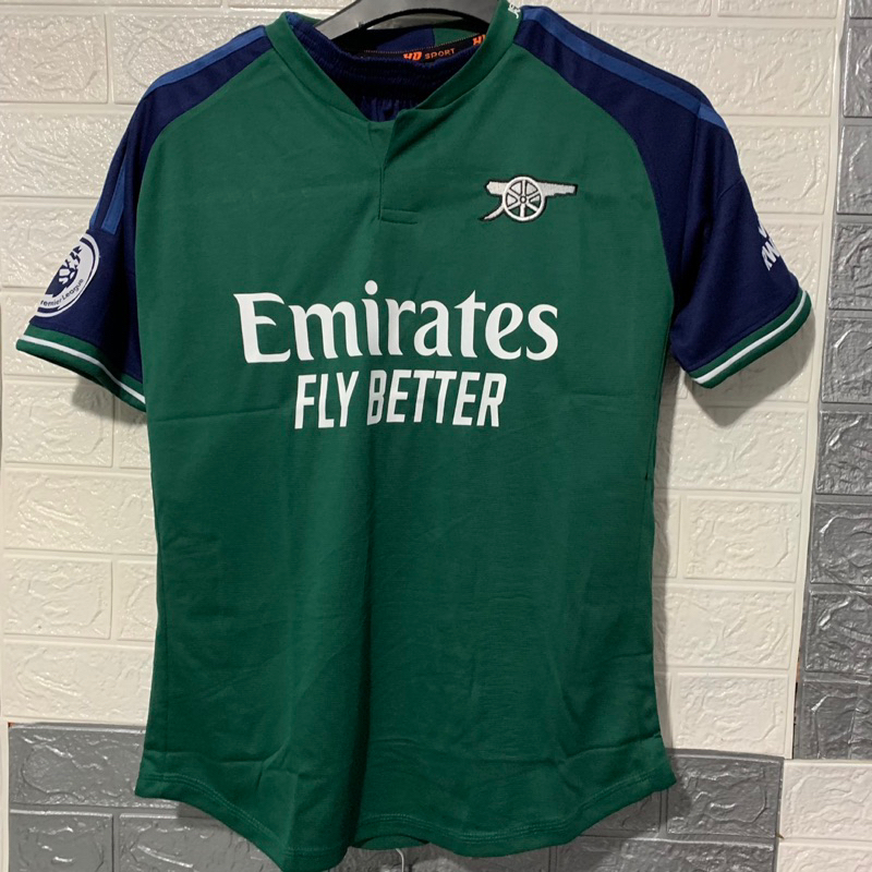 Quần áo bóng đá ARSENAL bản sân khách màu xanh rêu vải mè cao cấp mùa giải 2023-2024