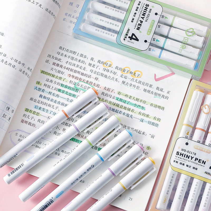 Bút Dạ Quang Nhũ, Bút Highlighter Đánh Dấu Dòng Ánh Kim QueenLee Store