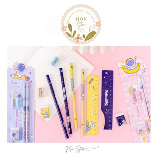 Bộ dụng cụ học tập 5 món, set học sinh, set quà tặng xinh xắn