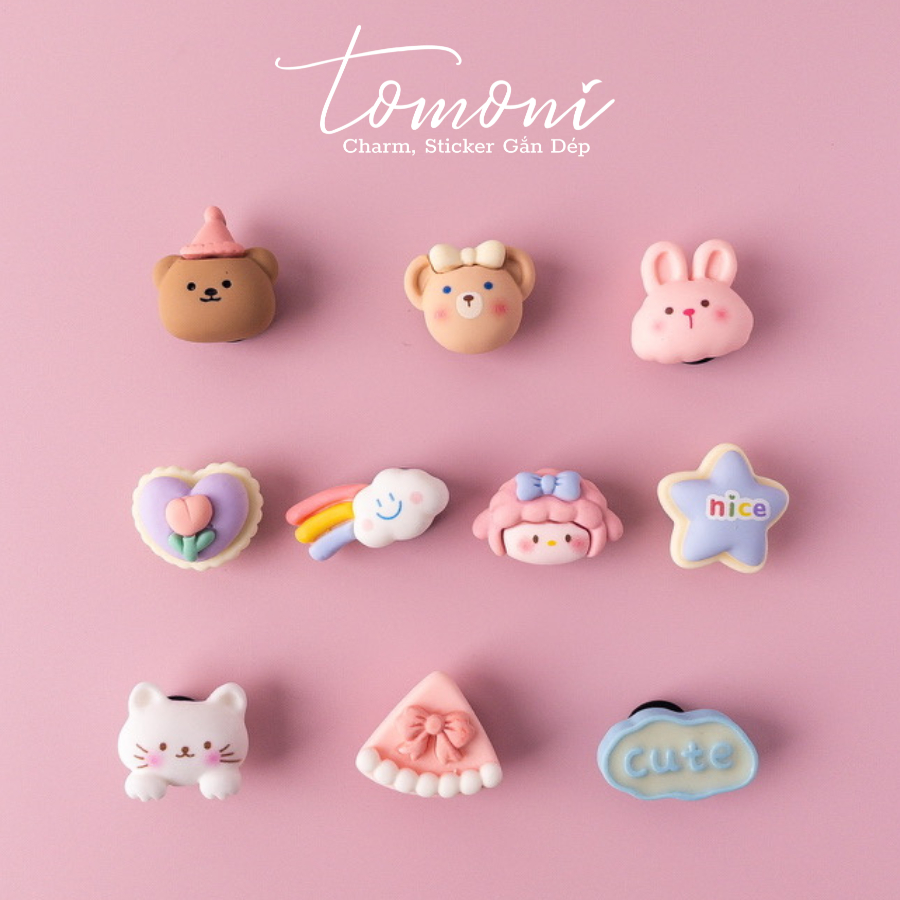 Sticker Cute Gắn Dép, Charm DIY Hoạt Hình Dễ Thương - HQ51