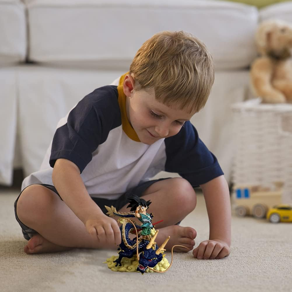 Mô hình đồ chơi trẻ em Goku 15cm cưỡi Shenron chào tạm biệt Dragon Ball