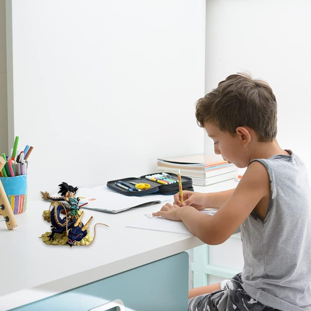 Mô hình đồ chơi trẻ em Goku 15cm cưỡi Shenron chào tạm biệt Dragon Ball