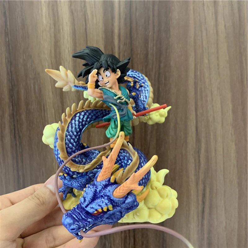 Mô hình đồ chơi trẻ em Goku 15cm cưỡi Shenron chào tạm biệt Dragon Ball