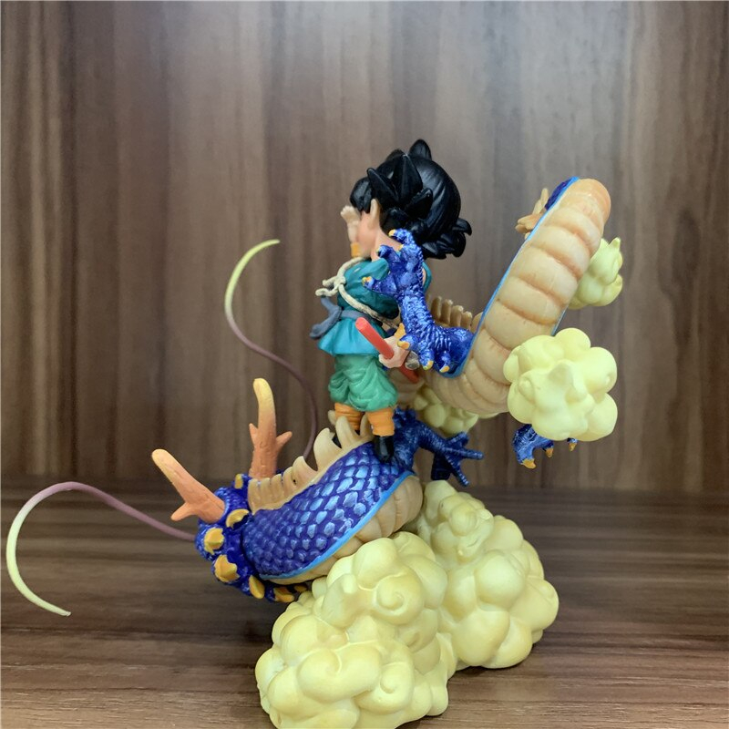 Mô hình đồ chơi trẻ em Goku 15cm cưỡi Shenron chào tạm biệt Dragon Ball