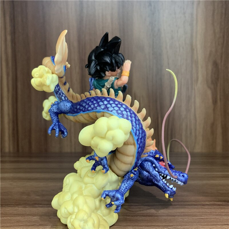 Mô hình đồ chơi trẻ em Goku 15cm cưỡi Shenron chào tạm biệt Dragon Ball