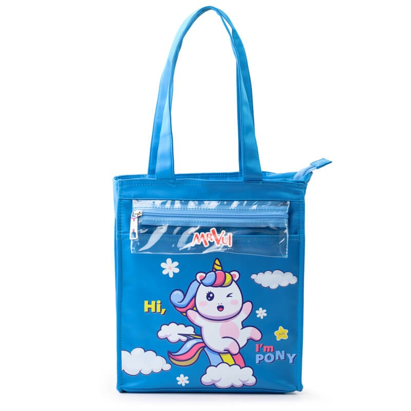 Túi vải đi học thêm Mr Vui 002 cho các bé đi học tiếng anh túi rộng nhiều ngăn ( kích thước 31 x 27 x 08 cm)