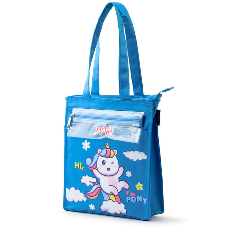 Túi vải đi học thêm Mr Vui 002 cho các bé đi học tiếng anh túi rộng nhiều ngăn ( kích thước 31 x 27 x 08 cm)